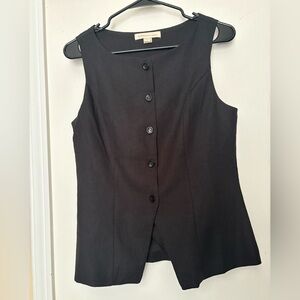 Monteau Black Button-Front Blouse